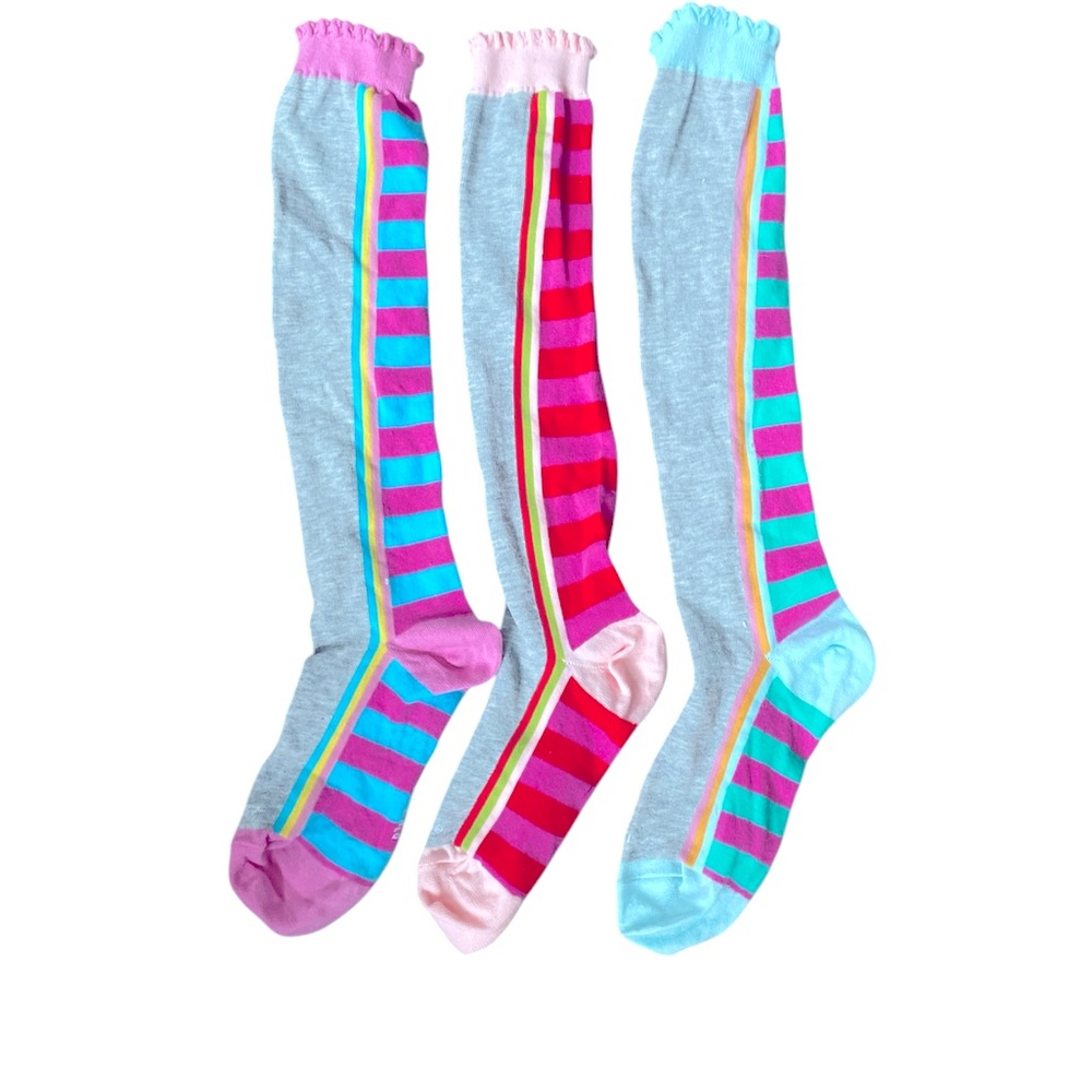 Little Miss Matched Girls Knee High Socks Colorful Ruler School Design 3…